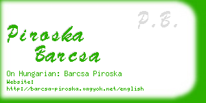 piroska barcsa business card